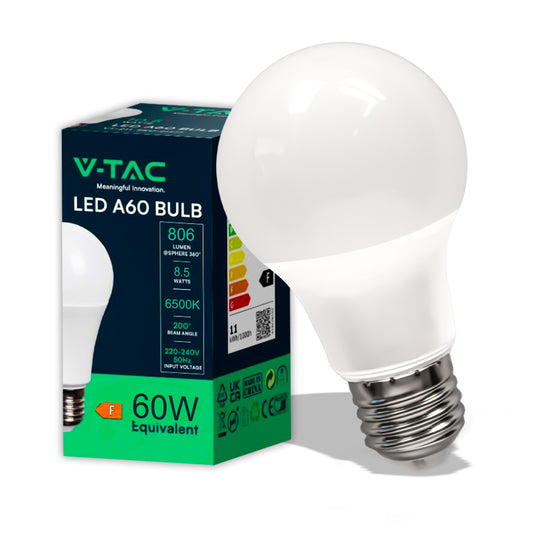 Llambë LED Standard A60 E27 8.5W 6500K